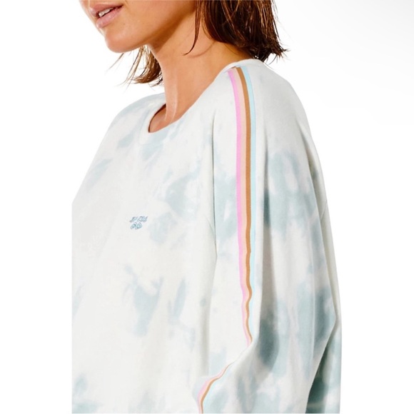 Rip Curl | Twin Fin Tie Dye Striped Logo Crewneck Sweatshirt Size XS - Picture 2 of 13